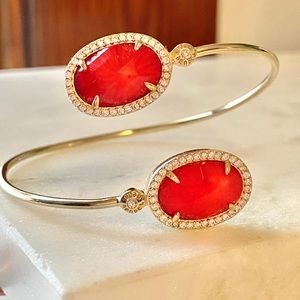 Henri Bendel Rhinestone outline gem bracelet Red